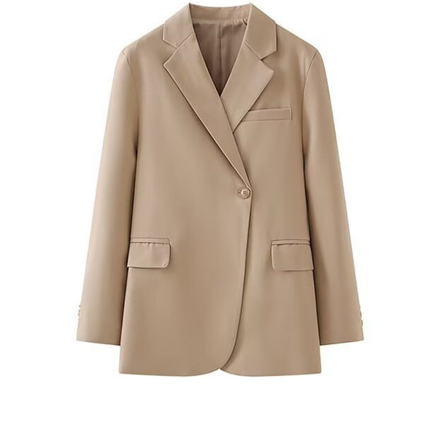 Damen Blazerjacke Moderner Schnitt Praktische Taschen Schwarz - Norvielle