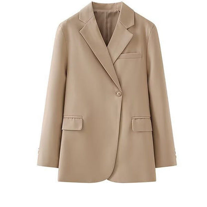 Damen Blazerjacke Moderner Schnitt Praktische Taschen Schwarz - Norvielle