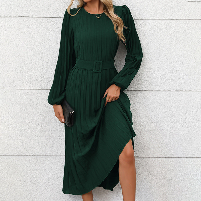 Damen Maxikleid mit Gürtel Tailliert Norvielle