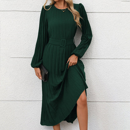 Damen Maxikleid mit Gürtel Tailliert Norvielle