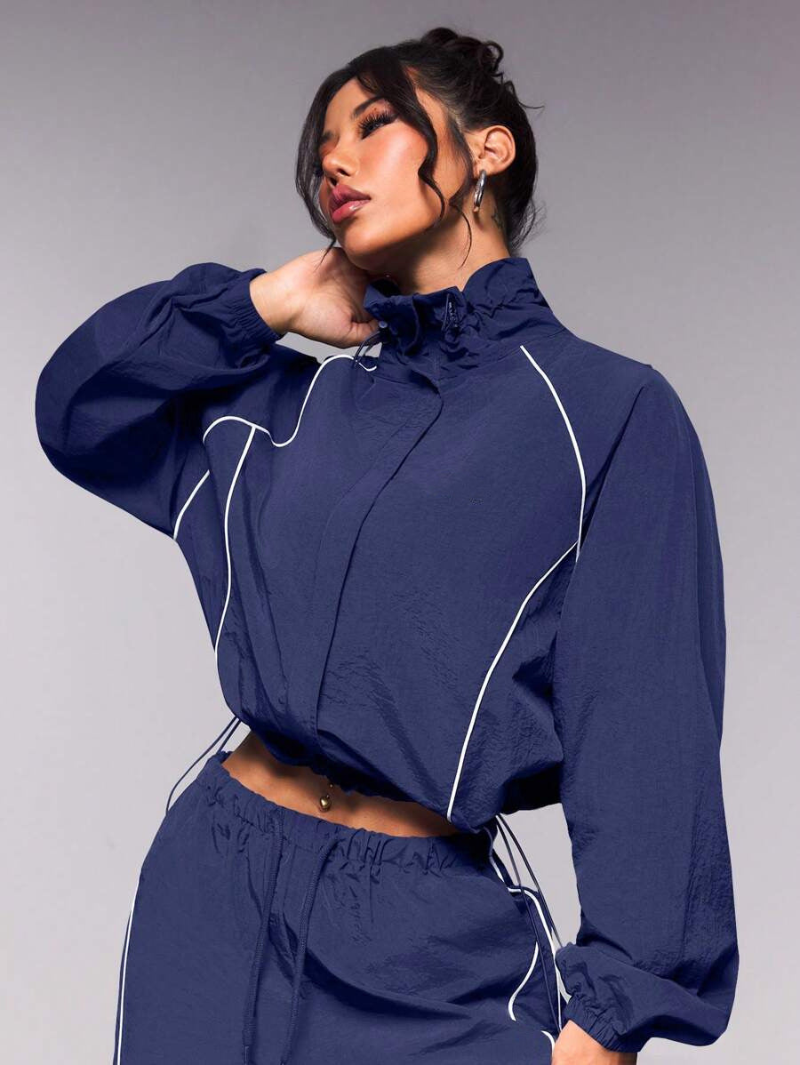 Damen Sportjacke Lässig Hochkragen Elastisch Norvielle