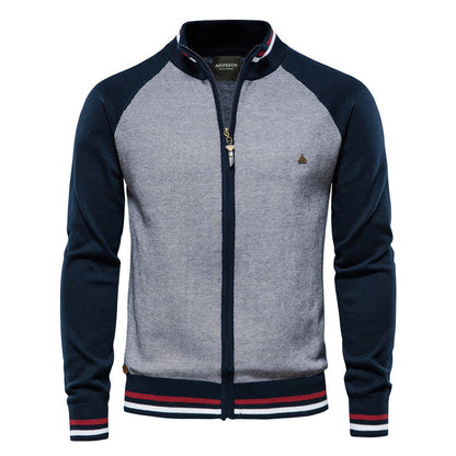 Damen Feinstrickjacke Reißverschluss Stehkragen