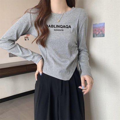 Damen Langarmshirt Kreativer Druck Lässig
