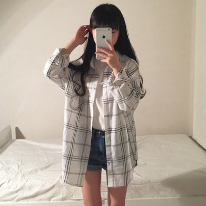Damen Overshirt-Bluse Gestreift Lässiger Schnitt Übergroße Ärmel