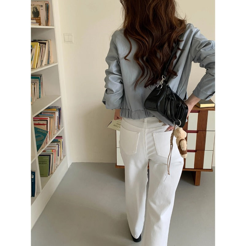 Damen Highwaist Jeans Weite Bein Norvielle