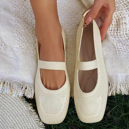Damen Ballerinas Atmungsaktives Gummiobermaterial Verstellbarer
