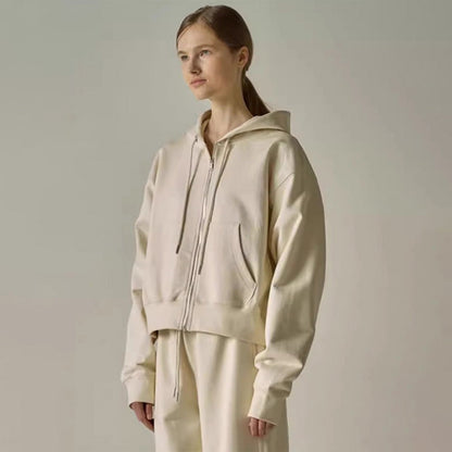 Damen Kapuzen-Sweatjacke Reißverschluss Seitentaschen Norvielle - Norvielle