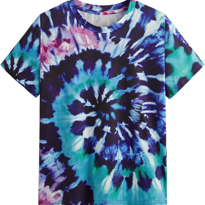 Damen Tie-Dye T-Shirt Baumwolle Bunt