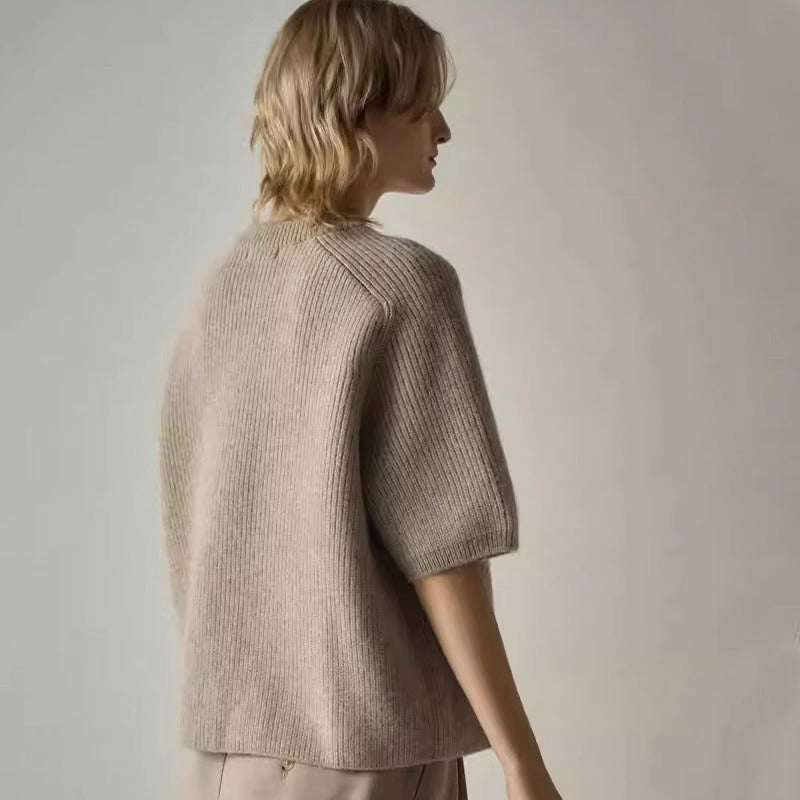 Damen Strickpullover Kurzärmelig Weich Norvielle