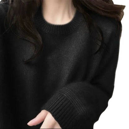 Damen Kaschmirpullover Feine Rippstruktur Lässiger Schnitt Beige