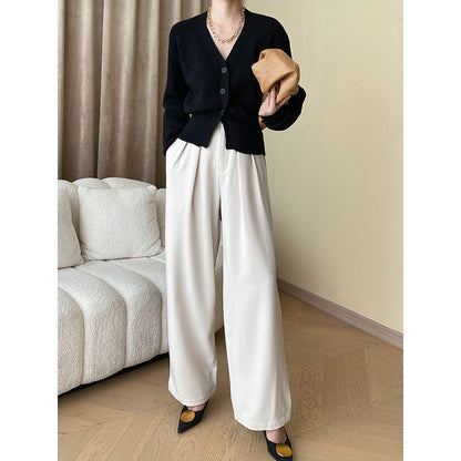 Damen Strickjacke V-Ausschnitt Knöpfe Elegantes Design
