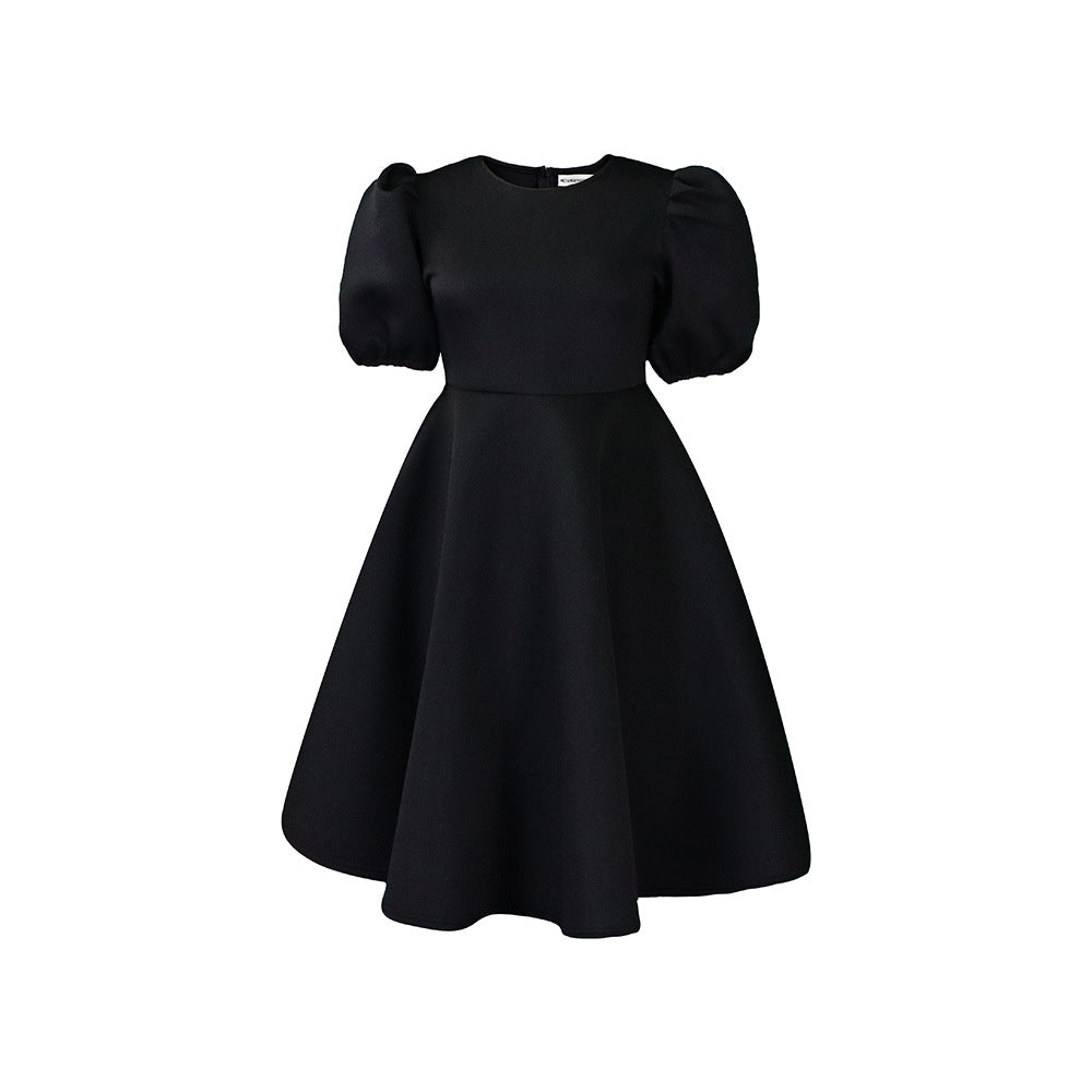 Damen Midikleid Voluminöse Puffärmel Schwingender Rock Norvielle