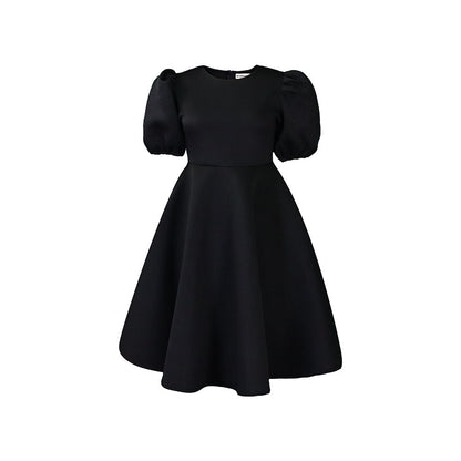 Damen Midikleid Voluminöse Puffärmel Schwingender Rock Norvielle