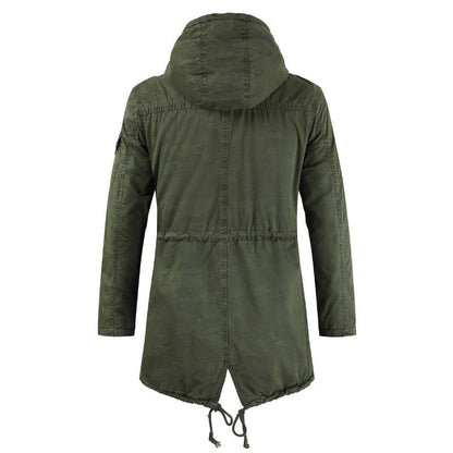 Herren Parkajacke Kapuze Taschen Norvielle Funktionell Lässig