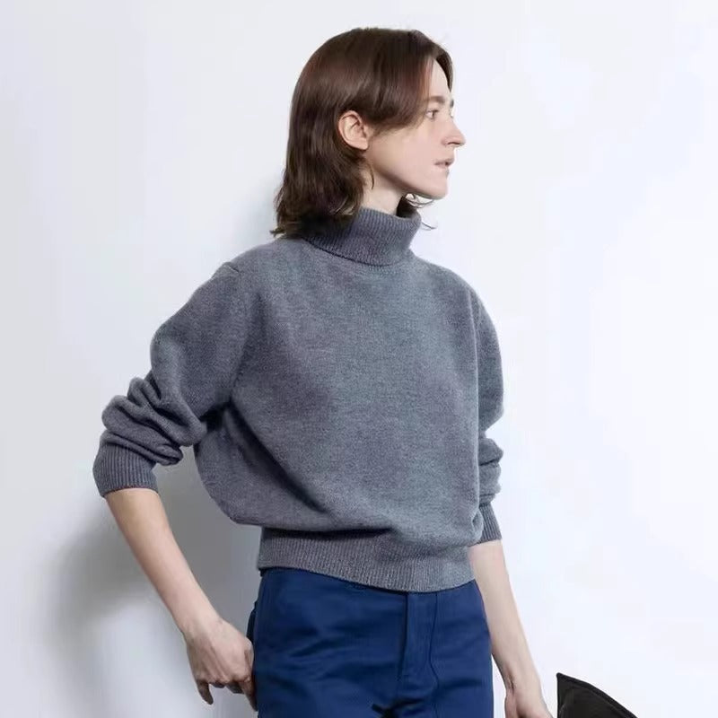 Damen Langarm-Pullover Hoher Kragen Norvielle