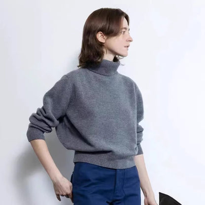 Damen Langarm-Pullover Hoher Kragen Norvielle