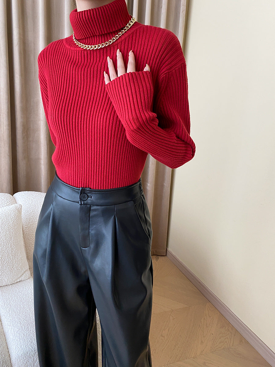 Damen Rollkragenpullover Ribbstrick Norvielle