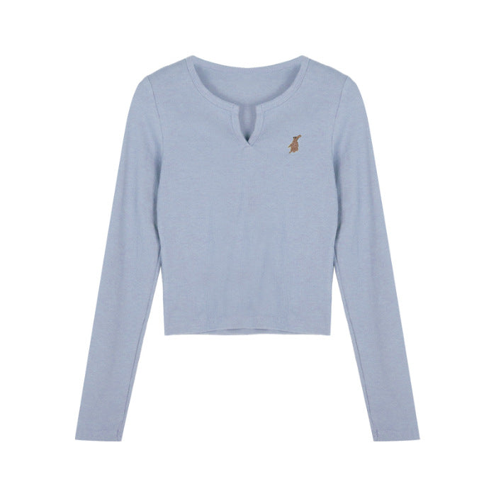 Damen Cropped Langarmshirt Norvielle
