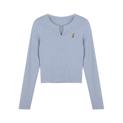 Damen Cropped Langarmshirt Norvielle