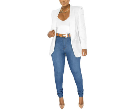 Damen Blazerjacke Puffärmel Tailliert Norvielle