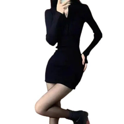 Damen Minikleid Figurbetont Rippstruktur Norvielle