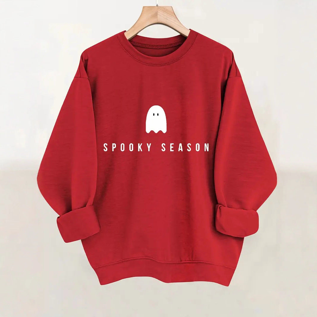 Damen Sweatshirt Lustiges Gespenster-Motiv Weite Passform Norvielle