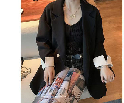 Damen Langarmjacke mit Kontrastärmeln Norvielle
