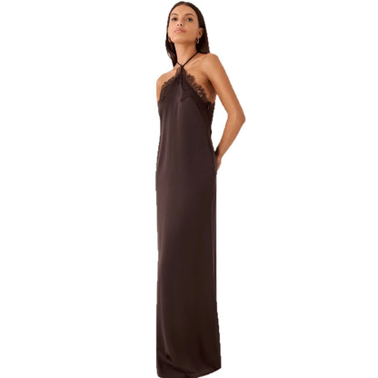Damen Maxikleid Spitzen-Bustier Fließend Norvielle