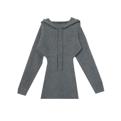 Damen Hoodie-Kleid Lässiger Schnitt Baumwolle