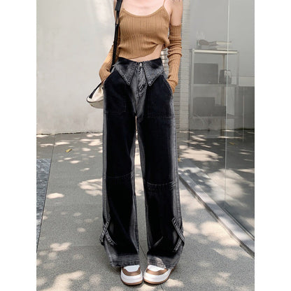Damen Weite Jeans Norvielle Mit Seitenschlitzen - Norvielle