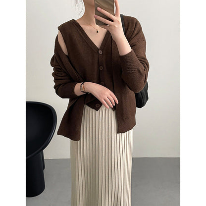 Damen Cardigan V-Ausschnitt Strick Norvielle