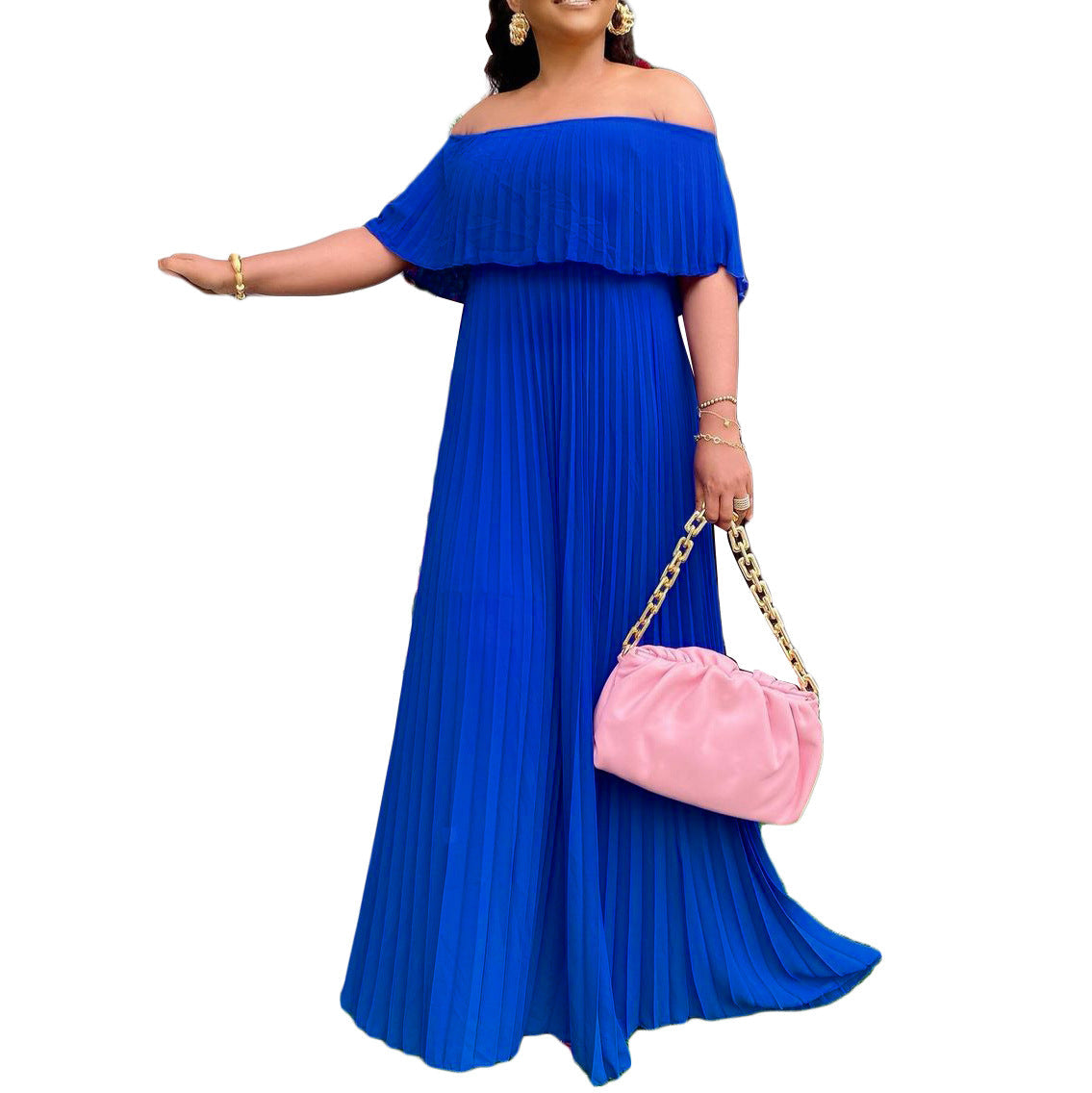 Damen Off-Shoulder Maxikleid Trendig Norvielle