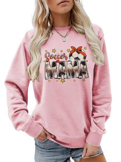 Damen Sweatshirt Soccer Mama Aufdruck Bequem Norvielle