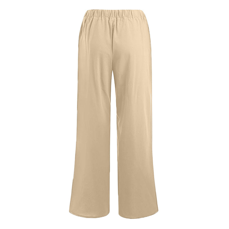 Damen Weite Leinenhose Bequem Norvielle
