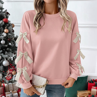 Damen Oversized Pullover mit Schleifendetails Norvielle