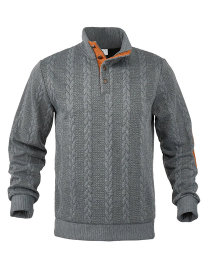 Herren Strickpullover Hochkragen Muster