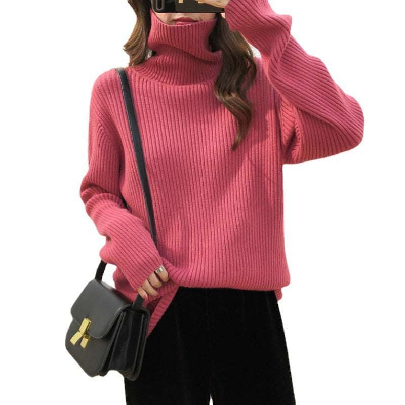 Damen Rollkragenpullover feiner Rippstrick Norvielle