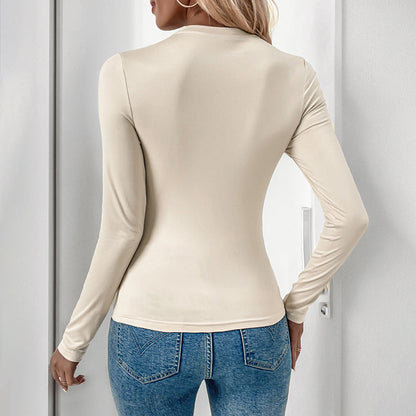 Damen Langarmshirt Rundhalsausschnitt Figurbetonter Schnitt Norvielle