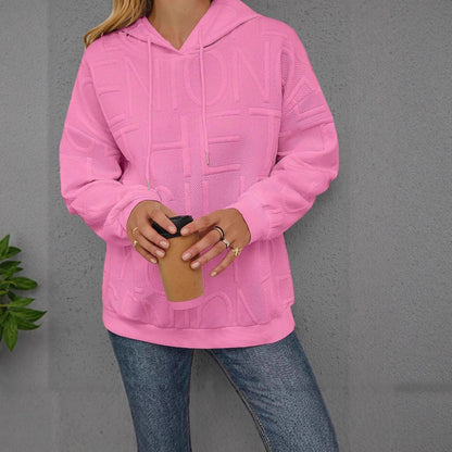 Damen Oversize Kapuzenpullover Strukturiert Norvielle