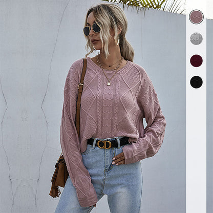 Damen Strickpullover Oversized Zopfmuster Norvielle - Norvielle