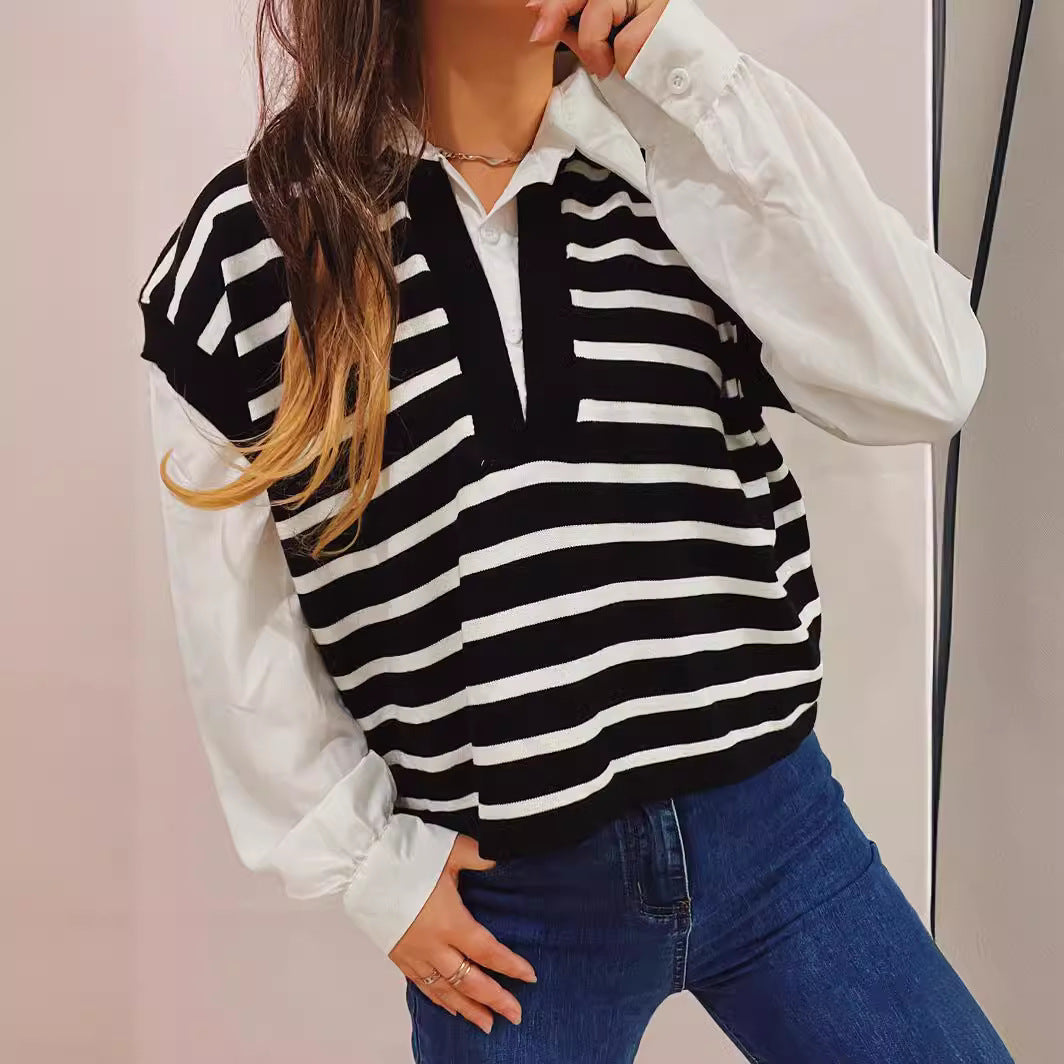 Damen Strickpullover Moderner Schnitt Puffärmel Norvielle