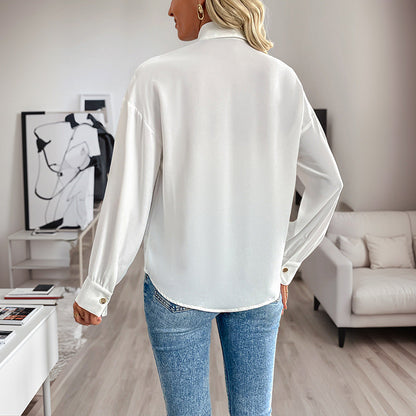 Damen Bluse mit Pailletten Klassischer Kragen Norvielle
