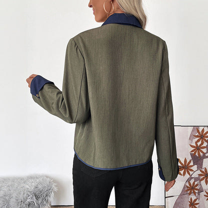 Damen Blazerjacke edle Knöpfe Kontrastakzente