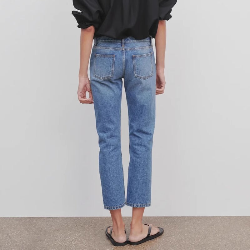 Damen High-Waist Jeans Lässiger Schnitt Norvielle