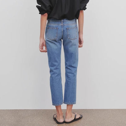 Damen High-Waist Jeans Lässiger Schnitt Norvielle