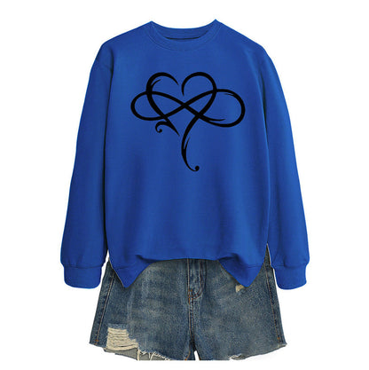 Damen Sweatshirt Herzdesign Entspannt Norvielle