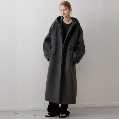 Damen Oversize-Mantel mit Kapuze und Taschen Norvielle