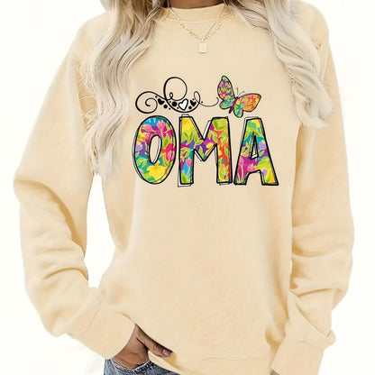 Damen Sweatshirt Botanischer Aufdruck Norvielle