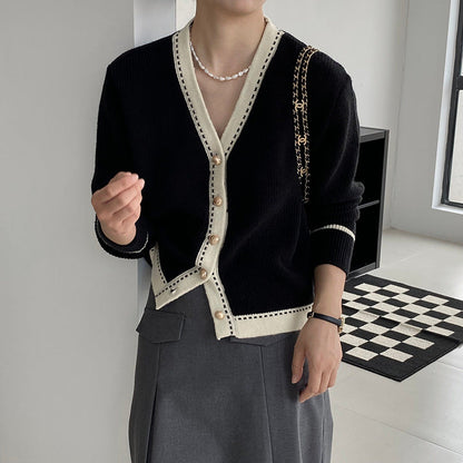Damen Strickjacke Mit Kontrastdetails Norvielle