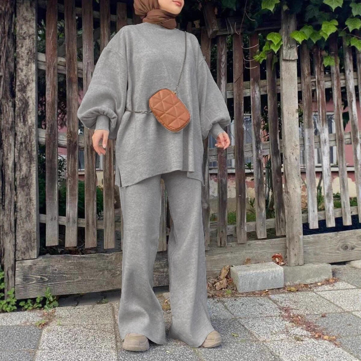 Damen Kombination Weites Oberteil Bequeme Hosen Norvielle